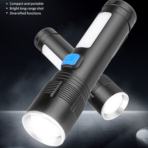 XHP50+COB 3 Modes zoomable 1000lms pen clip side LED USB C Rechargeable  built-in 18650 Battery Flashlight 200m Powerful Torch