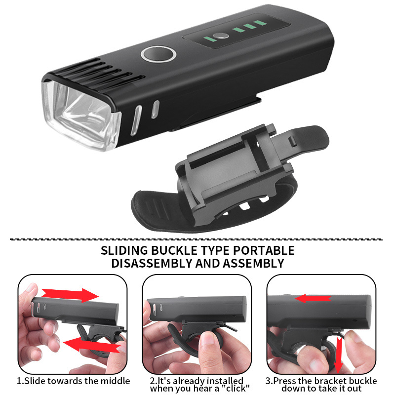 sensor Powerful Bike Light LED Display 1500mAh Rechargeable Bicycle Headlight Flashlight usb Charging 400LM Lamp