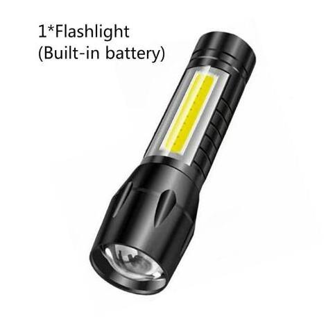 Portable mini Aluminum COB Tactical Torch,Zoomable Torch Waterproof LED USB rechargeable Flashlight