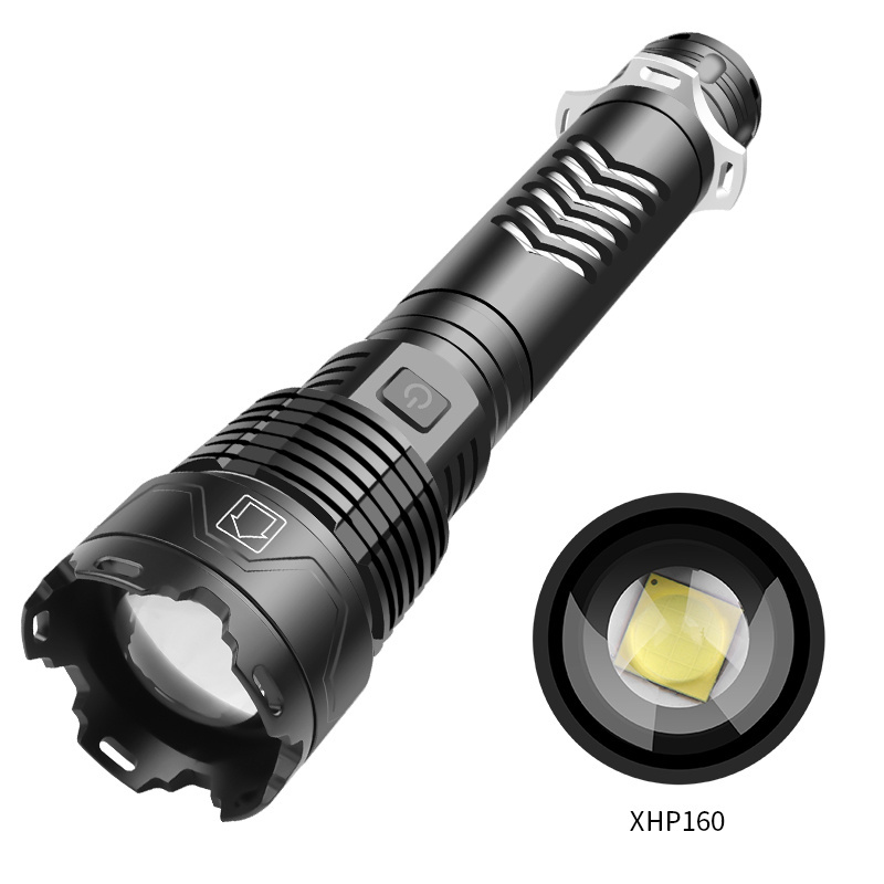 10km Powerful LED Flashlight Rechargeable Tactical Torch Light XHP160 High Power LED Flashlight 26650 Hunting Lantern