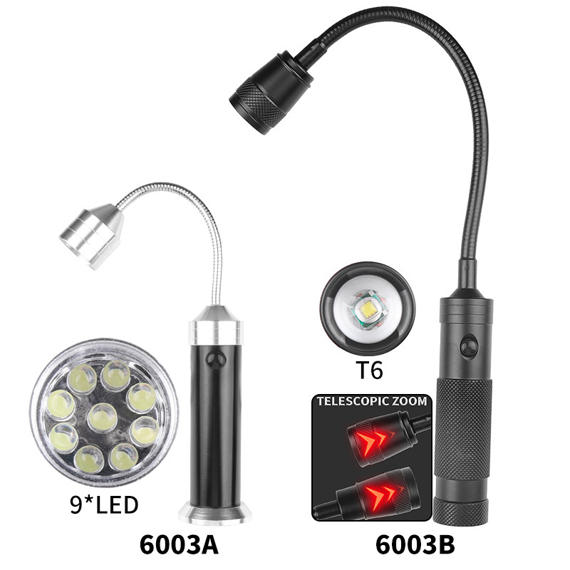 350 Lumens Built-in Battery Work Light Hose Design Magnetic Telescopic Zoom Lamp Built-in LR44 Button Cell Battery Work Light