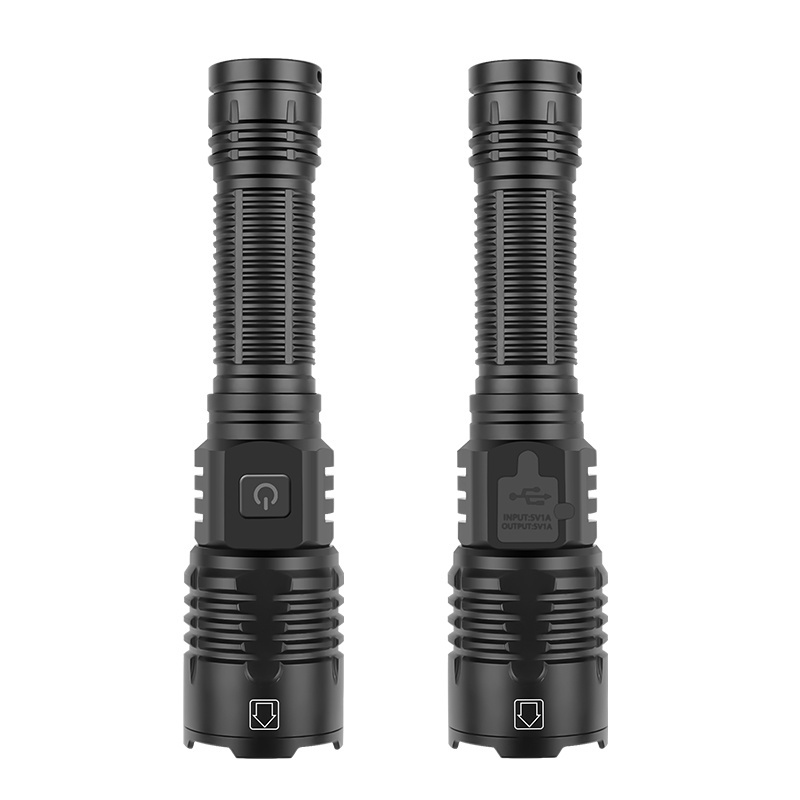 1500lumen XHP70  21700/18650 battery  zoom waterproof Aluminum rechargeable LED Hunting Lamp for Camping 10km Flashlight