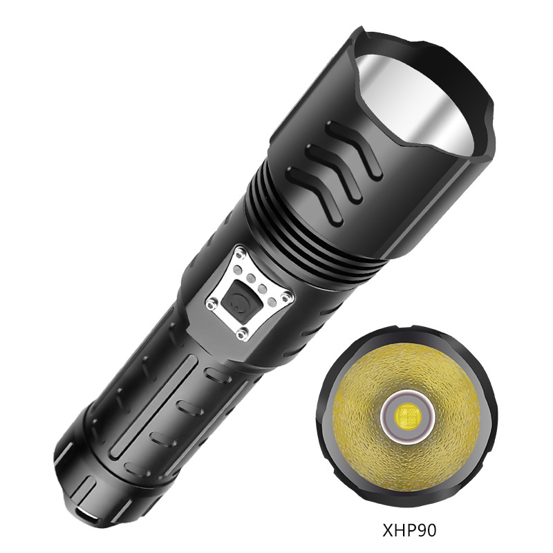 XHP90 Tactical Emergency Aluminum USB Led Torch Rechargeable 18650 26650 Battery Powerful Zoom LED XHP90 Flashlight