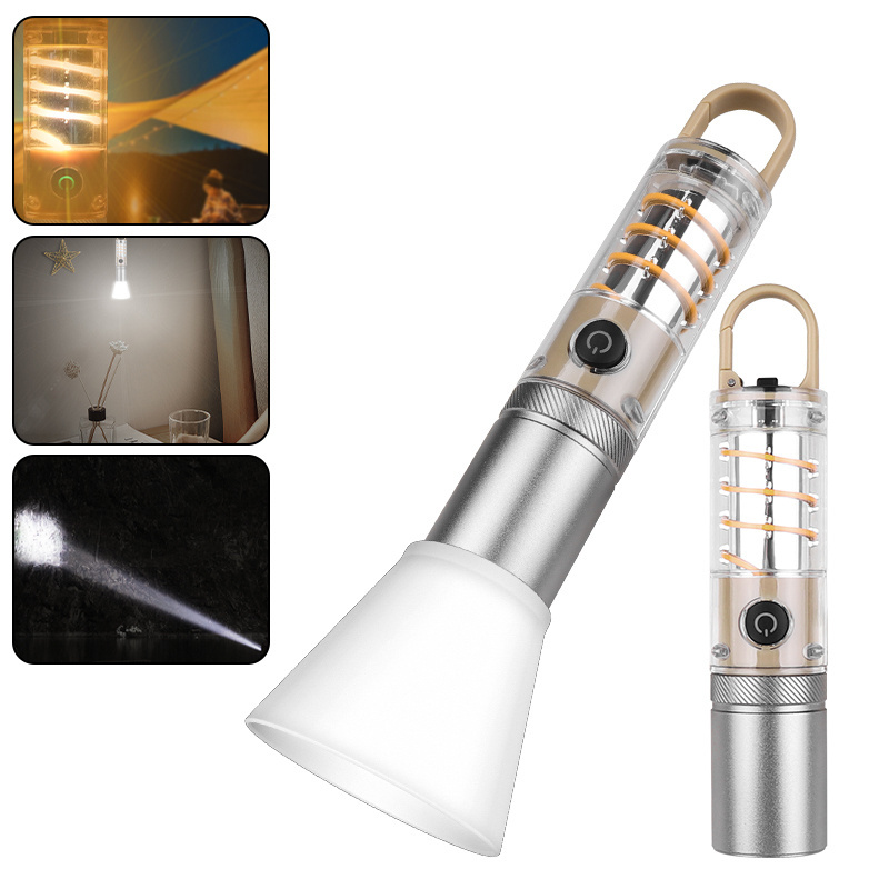 30W XHP50 LED Tungsten Filament Flashlight Detachable Spotlight Cove Atmosphere Light Telescopic Zoom 5 Modes Flashlight