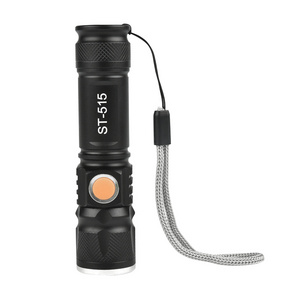 Built-in Battery T6 Powerful Tactical Led Flashlight Pocket Rechargeable Zoomable USB Torch