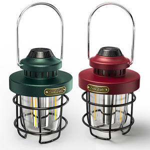 Retro Portable Camping Lantern 2000mAh Outdoor Kerosene Vintage Camp Lamp 3 Lighting Modes Tent Light for Hiking Climbing Yard