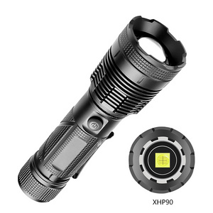 Safety hammer power bank Rechargeable XHP90 Zoomable 10000 Lumen Tactical Flashlight Waterproof pen holder Torch Light