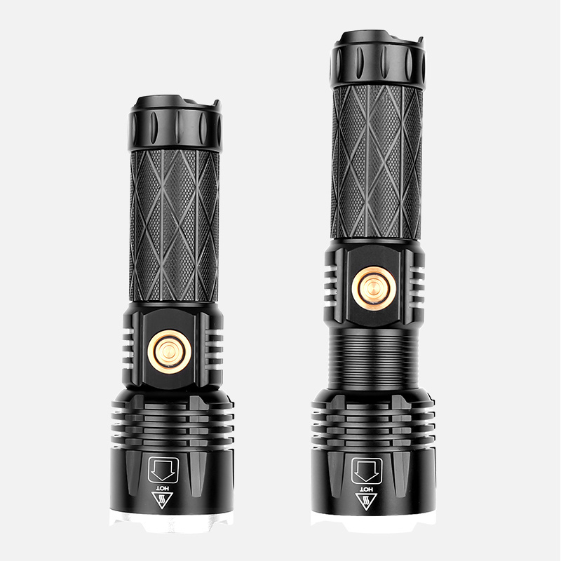 P90 strong light flashlight telescopic focusing flashlight high-power bright concentrating long-range home XHP90 flashlight