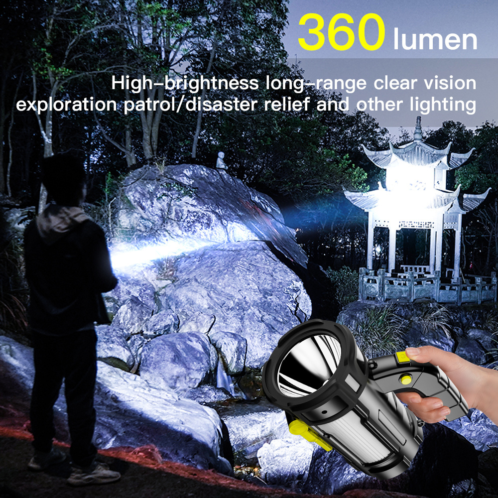 Handheld LED Camping Light Portable Work Light USB Rechargeable Searchlight Flashlight Spotlight Waterproof Emergency Light