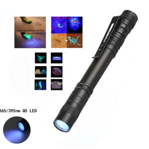 365nm 3W LED UV Penlight Mini UV LED Pen Light With Clip Function UV Pen Flashlight For Pet Urine Detect Use AAA Battery