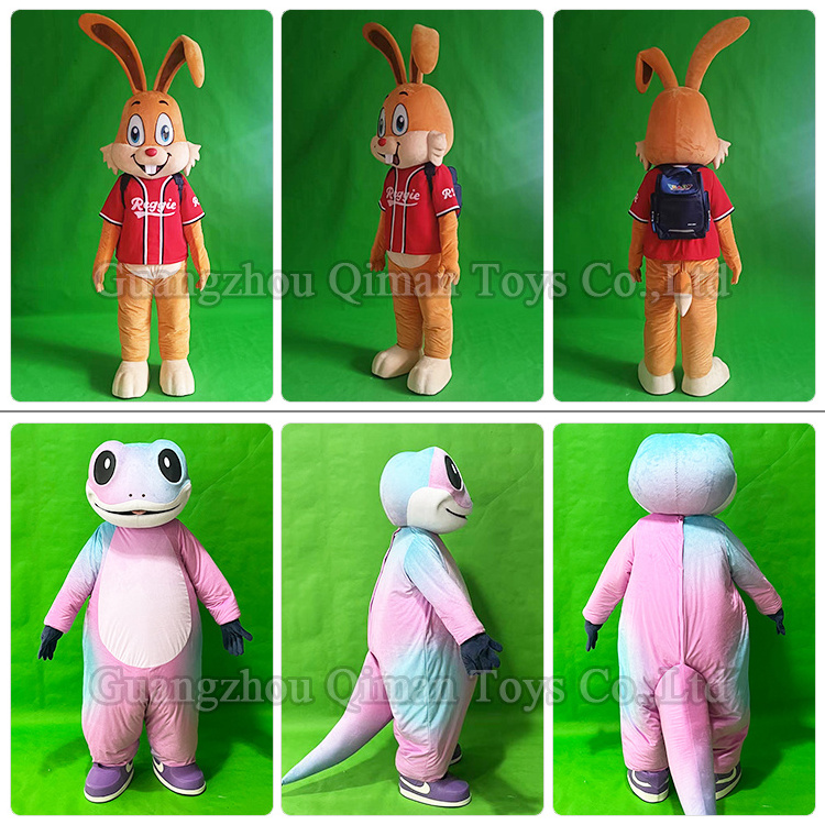 High Quality 3D Custom Made Engrave Lone Ears Rabbit Mascots Costumes , Advertising Adults Mascot Costume Custom For Party