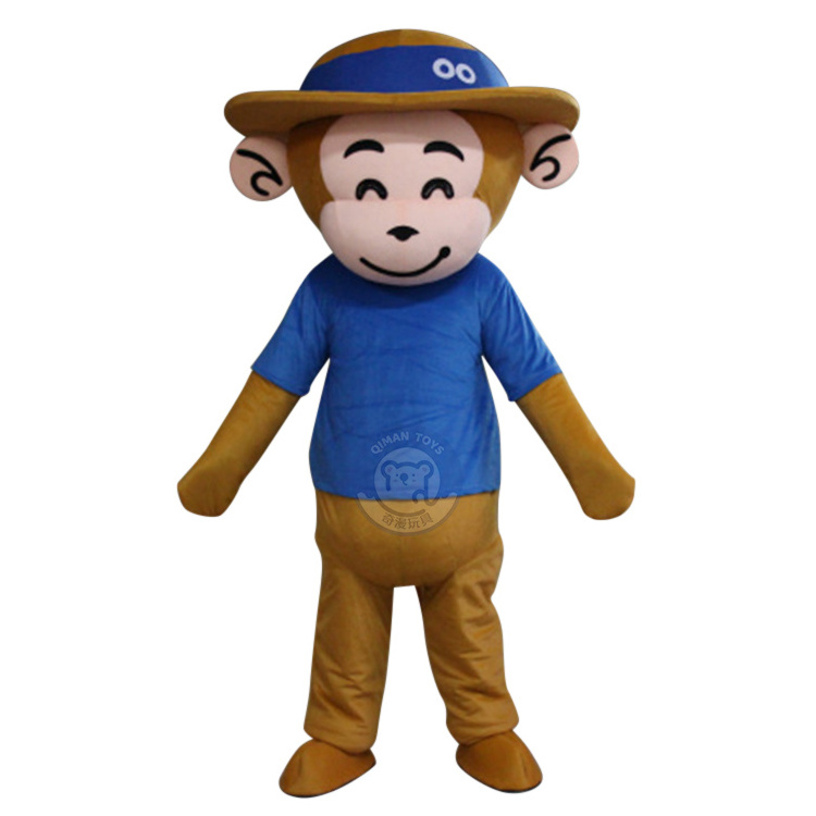 Qiman Custom Adult Size Little Monkey Plush Animal Cartoon Mascot Costume For Sale