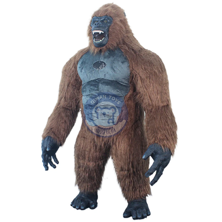 Factory Direct High Quality 2.6m 3m Brown Mascot Inflatable King Kong Costume Gorrila For Adult