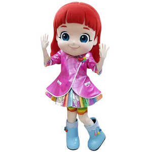 Qiman High quality 3D Engrave Custom mascot costume Lovey Girl Dress Cosplay custom character mascot costume for event