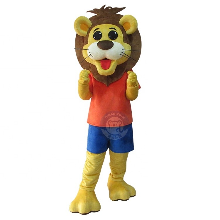 Qiman Customized Cartoon Lion Mascot Costume for Business Promotional Performance Doll Costume Set For Sale