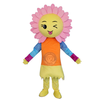 Qiman Custom Adult Size Sunflower Plush Animal Cartoon Mascot Costume For Sale