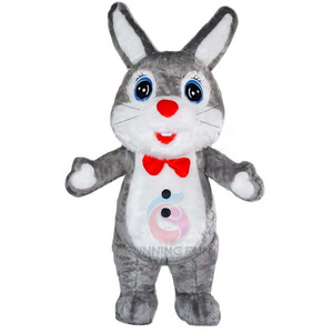 High Quality Adult Size Long Ears Inflatable Animal Character Cartoon Rabbit Bunny Mascot Costume With Battery