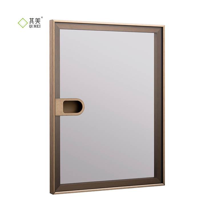 Hot Sales  morden Minimalism  Style Aluminium Profile  Wardrobe Door  With Glass  Doors Frame built-in handle