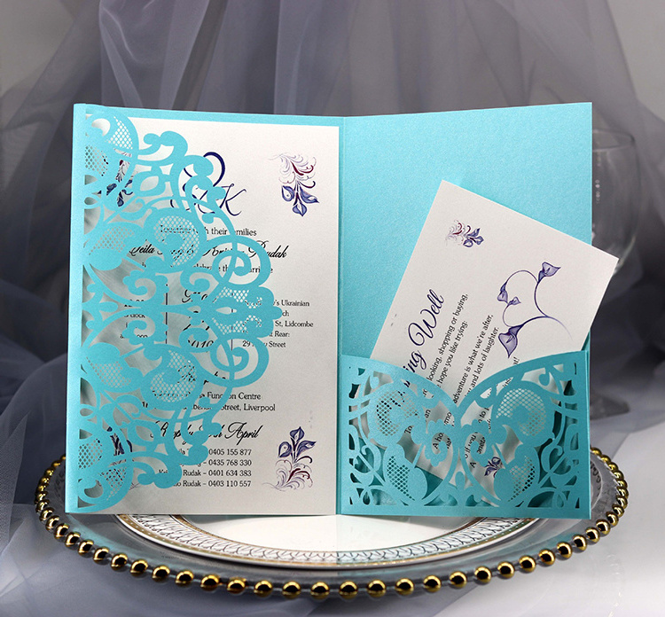 Paper New Year Greeting Cards Wedding Invitations Cards with Envelope Paper Card/ Art Paper Wedding Decoration & Gift Love QIMEI