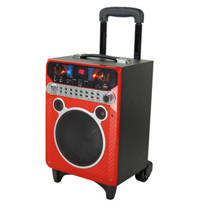 Plastic Speaker Boxes Empty Disco Light Speaker Portable Trolley Speaker With Subwoofer