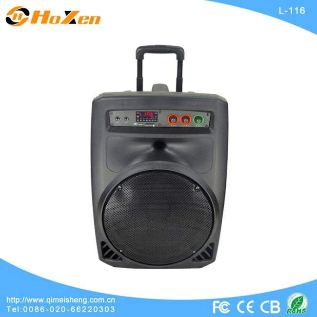 15 inch Subwoofer Portable Rechargeable Wireless Trolley Party Speaker with wireless microphone