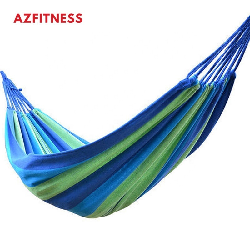 Hot Sale Costom Cheap Comfortable Easy Outdoor Beds Camping Canvas Travel Cotton Hanging Hiking Garden Swing Hammock