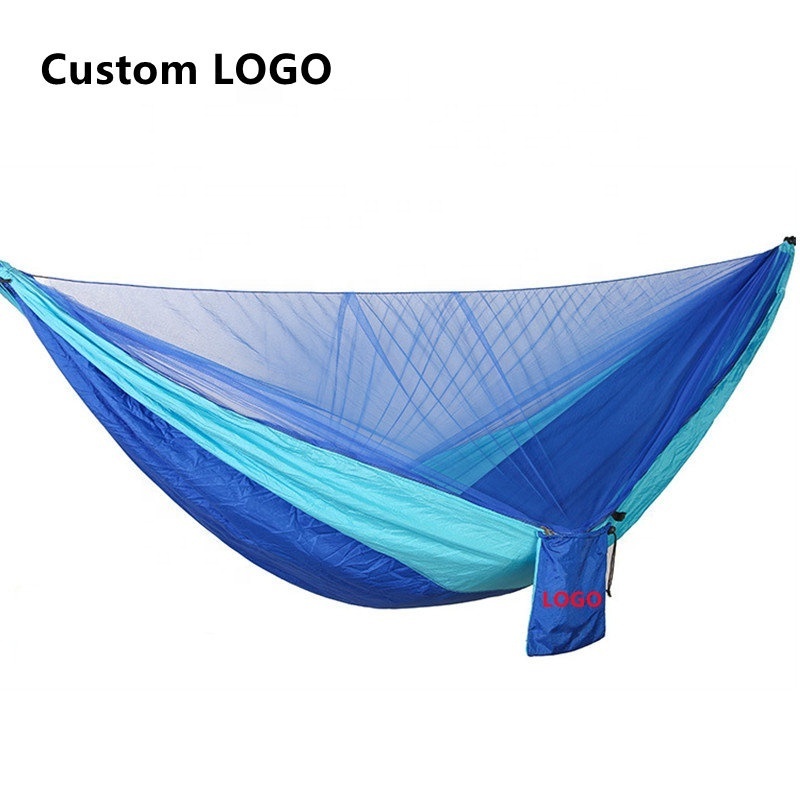 Wholesale 290*140cm Comfortable Easy Hanging Parachute Nylon Beds Net Outdoor Camping Hammock With Mosquito Net