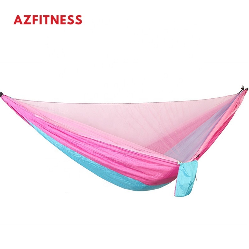 Wholesale 290*140cm Comfortable Easy Hanging Parachute Nylon Beds Net Outdoor Camping Hammock With Mosquito Net