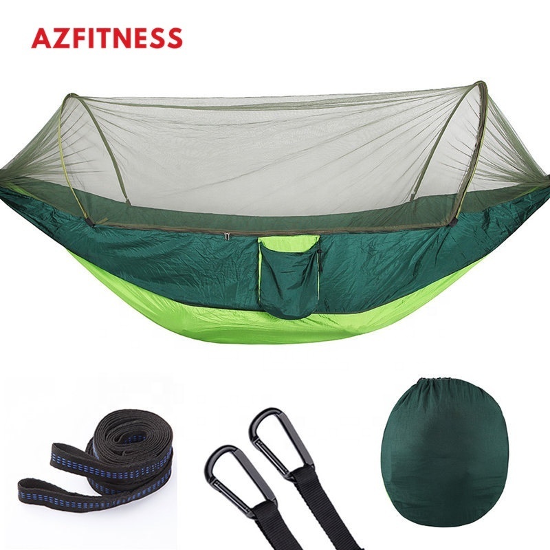 250*120cm Custom Comfortable Easy Hanging Colorful Parachute Nylon Outdoor Beds tent Camping Mosquito Net Hammock