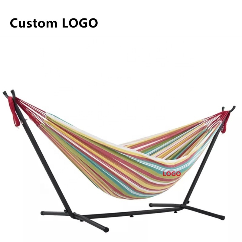 High Quality Free Standing Outdoor Beds Travel Camping Foldable Backpacking Stand Portable Hammock With Horn Bracket