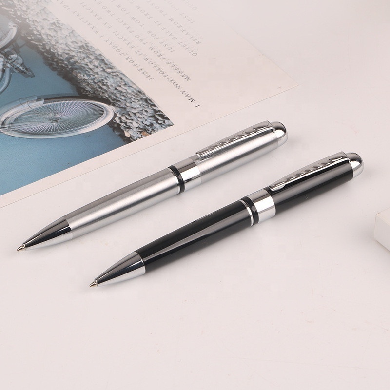 Custom Logo High Quality Luxury Business Advertising Ball Point Stainless Steel Metal Ball Pen