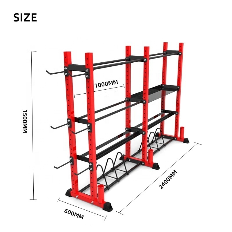 Wholesale Custom High Quality Multi-Function Gym Equipment Bumper Weight Plate Dumbbell Wall Ball Storage Rack