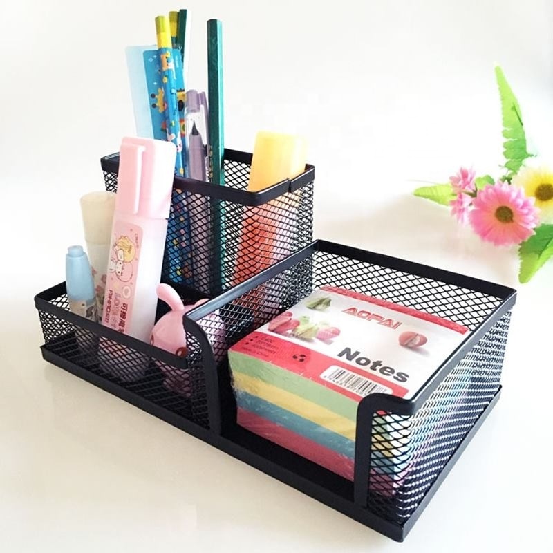 Creative Multifunctional Metal Mesh Child Office Stationary Holder Storage Desk Organizer