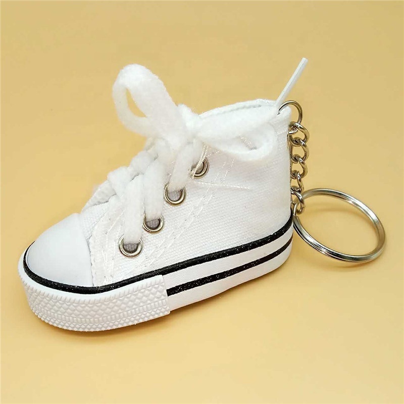 Promotional 3D Sneaker Custom Logo Canvas Shoe Pvc Rubber Keychain