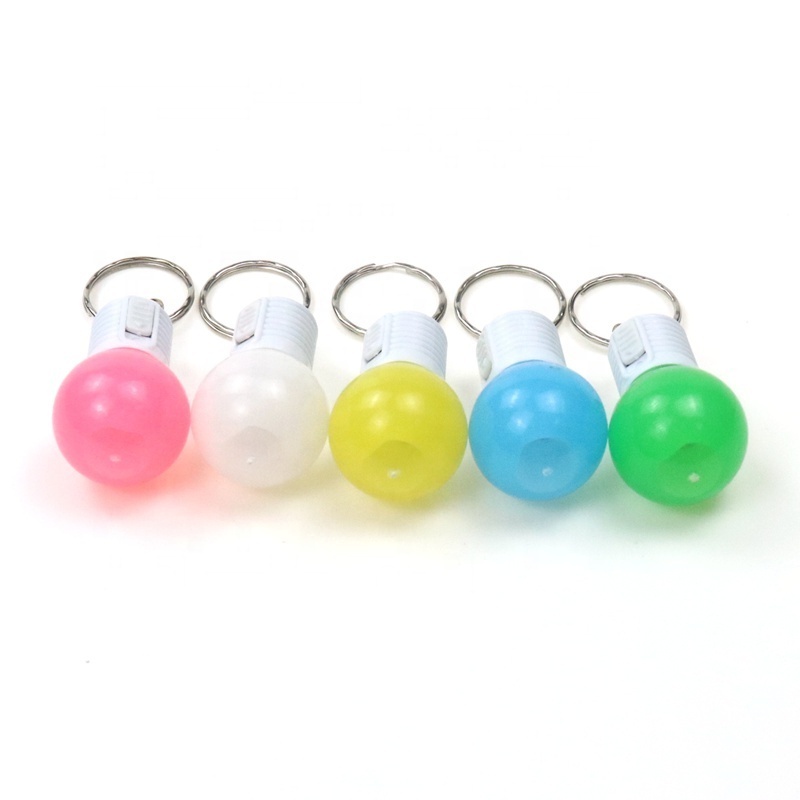 Promotion Simulation The Colorful Key Chain Bulb Shaped Creative PVC UV Light Up Led Keychain