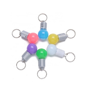 Promotion Simulation The Colorful Key Chain Bulb Shaped Creative PVC UV Light Up Led Keychain