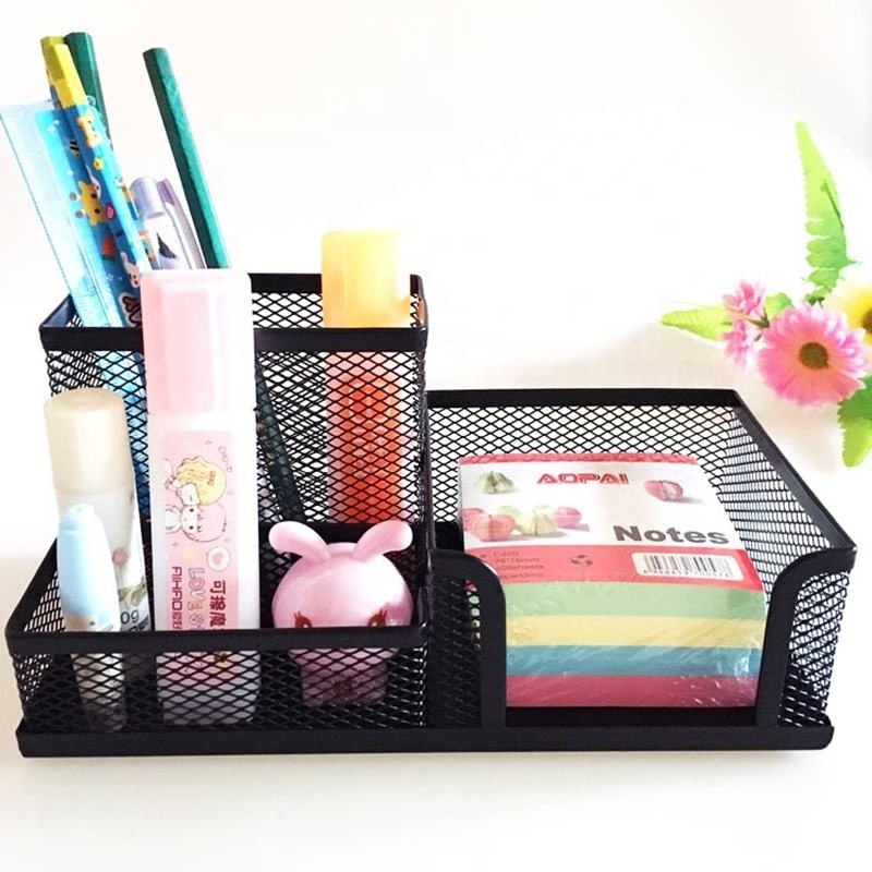 Creative Multifunctional Metal Mesh Child Office Stationary Holder Storage Desk Organizer