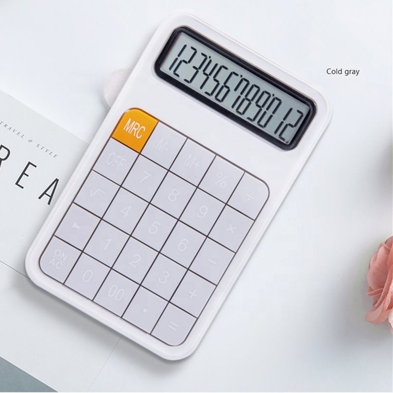 Mini Kpop Cute 12 Digit Promotional ABS Custom Logo Desk Top  School Student Electronic Simple Calculator