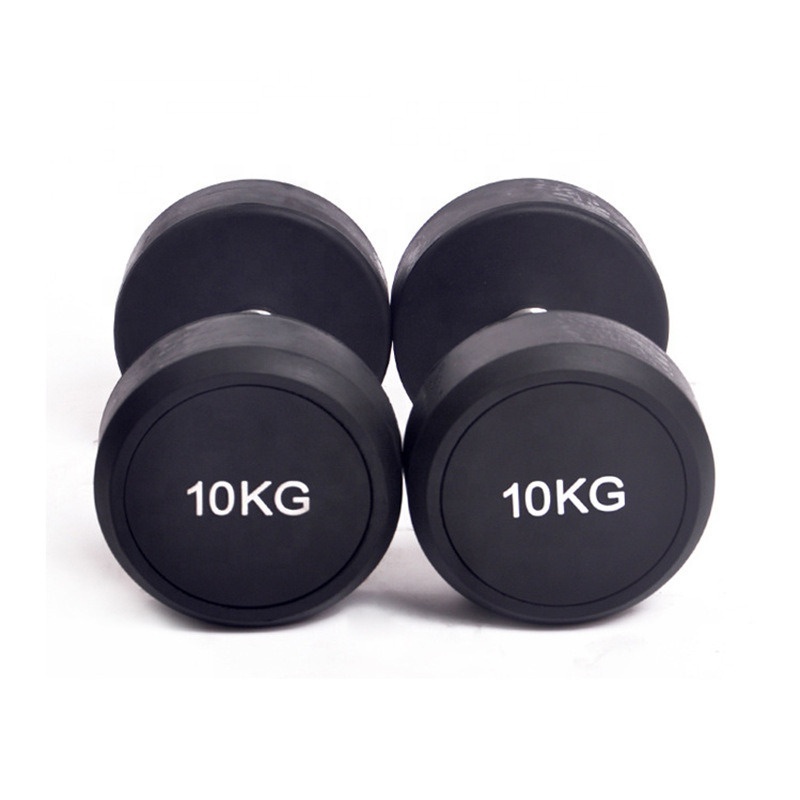 FITA Custom Logo Round Shaped Rubber Coating Black Wholesale Home Equipment Buy Cheap Iron Cast Coated Fitness Dumbbells