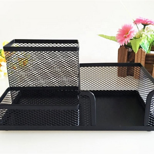 Creative Multifunctional Metal Mesh Child Office Stationary Holder Storage Desk Organizer