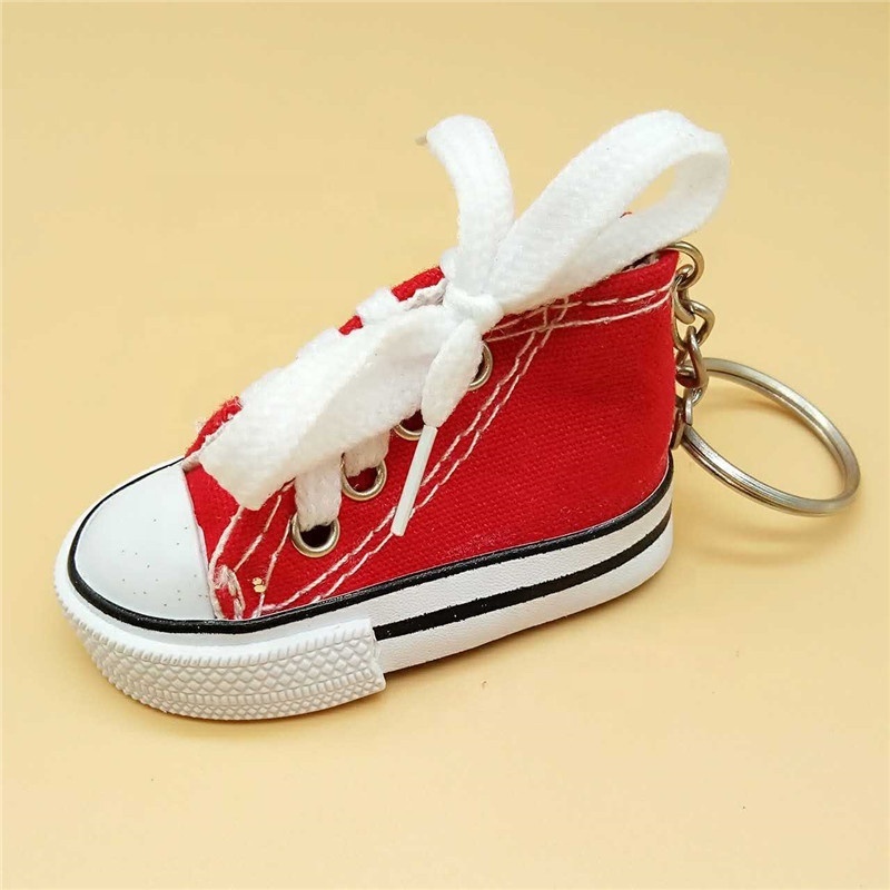 Promotional 3D Sneaker Custom Logo Canvas Shoe Pvc Rubber Keychain