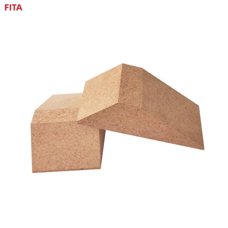 OEM High Quality Non Slip Slanted Trapezoid Shaped Yoga Bricks Organic Wedge Custom LOGO A Pair Of Cork Yoga Blocks