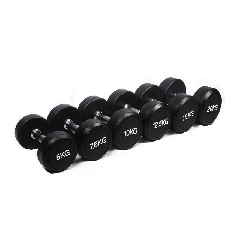 FITA Custom Logo Round Shaped Rubber Coating Black Wholesale Home Equipment Buy Cheap Iron Cast Coated Fitness Dumbbells