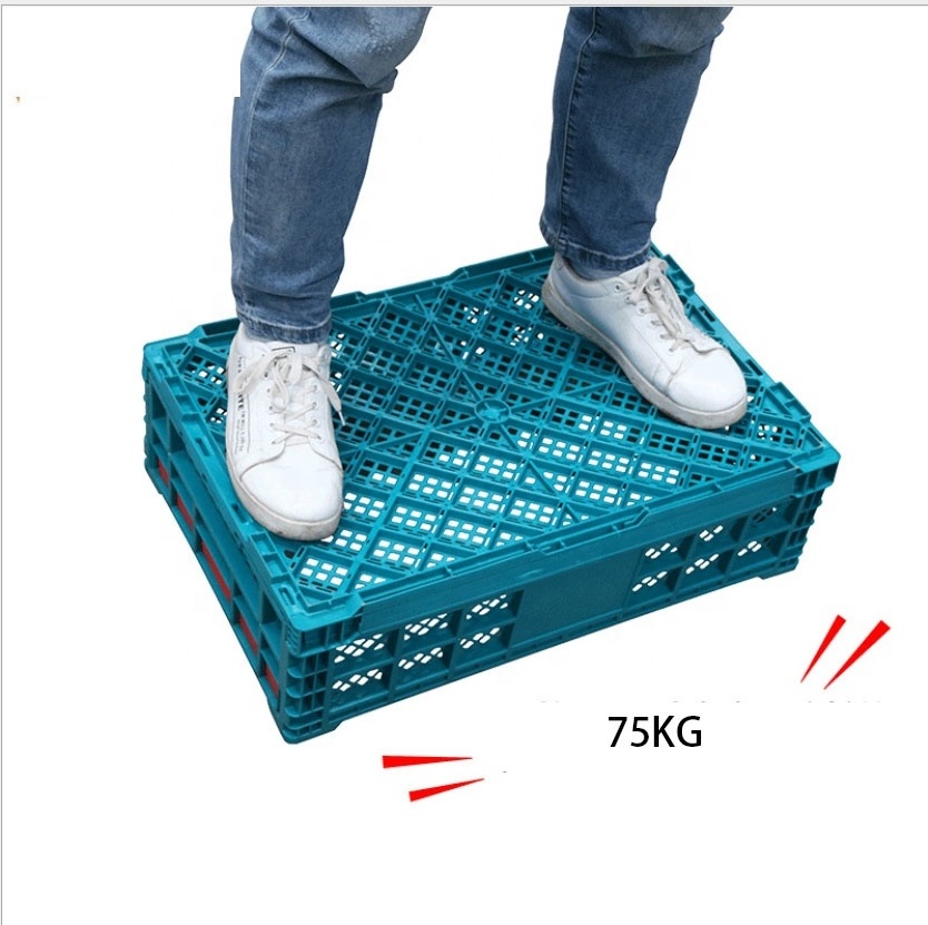 Qiming Mesh Plastic Folding Crate Storage Transporting Box Crates