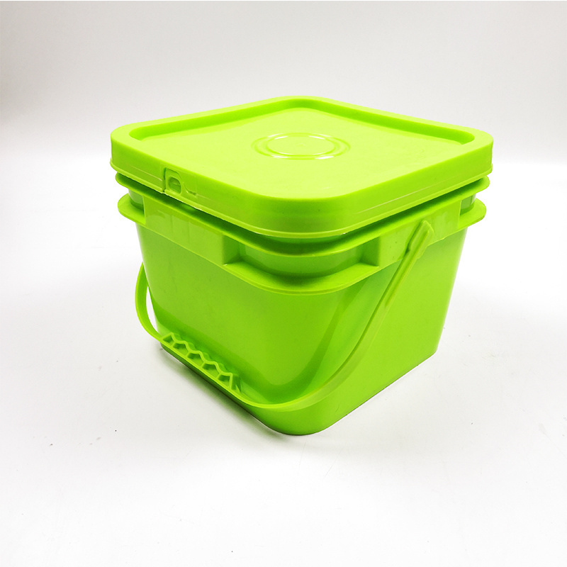 Ice cream container Plastic square bucket 4 liter squared plastic clear tub with lid food packaging container transparent