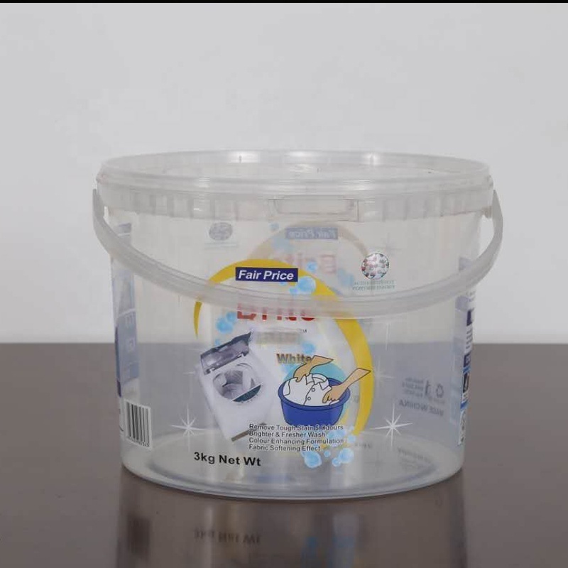 Bucket OEM Design Clear Plastic 1 Gallon Packing Transparent Plastic Clear Bucket with Handle Plastic Ice Cream Bucket 2 Gallons