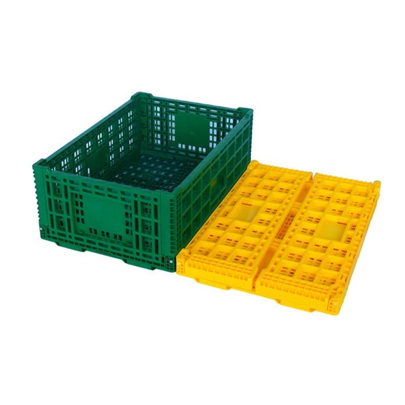 Crates Basket Second Hand Mold Crate  for Sale Fruit Vegetable  Logo Plastic Folding Customized Vented Plastic Box