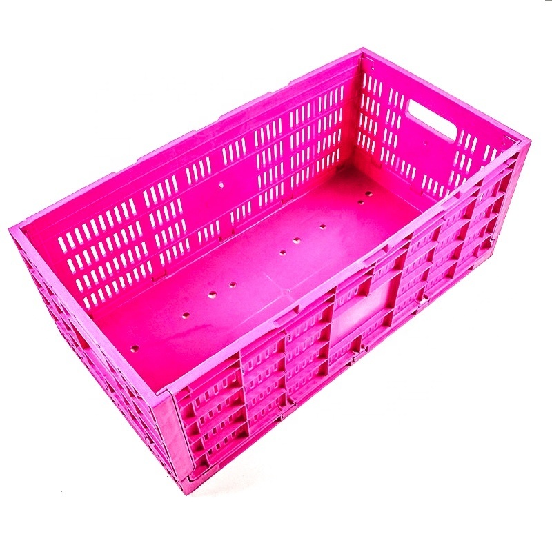 Crates Basket Second Hand Mold Crate  for Sale Fruit Vegetable  Logo Plastic Folding Customized Vented Plastic Box