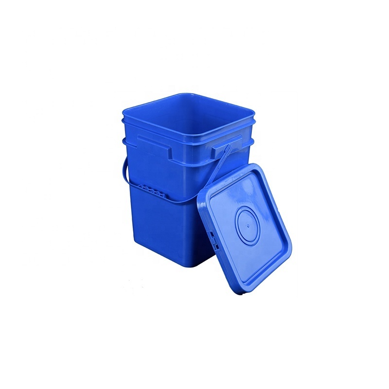 20L Square Plastic Bucket With Lid With Handle