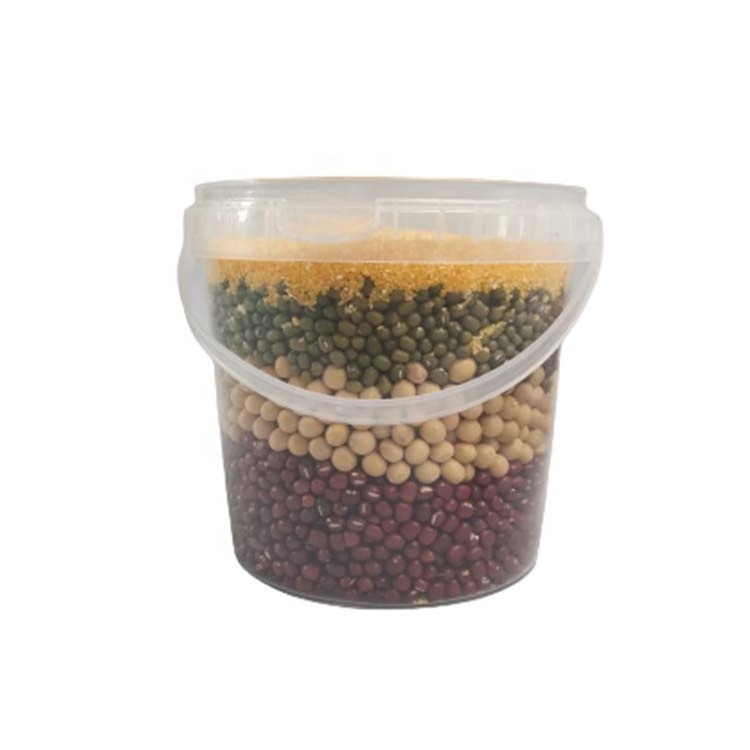 Hot sale food grade clear plastic small round bucket for food packing